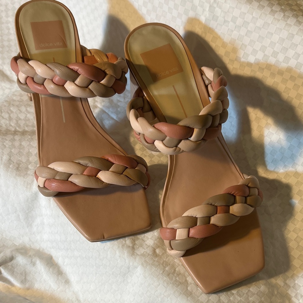 Dolce Vita Women's Braided Sandals - Pink and Tan - Picture 1 of 6